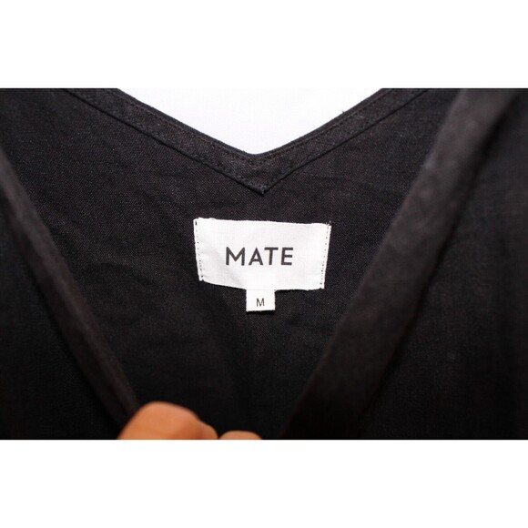 MATE THE LABEL BLACK WOMEN'S MAXI LINEN DRESS SZ M NWOT $148 - Picture 4 of 5